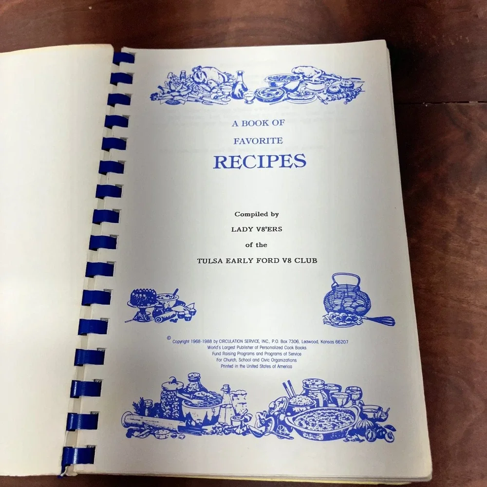 Cookbook Tulsa Oklahoma Early Ford V8 Club 1988 Regional Group Recipes Spiral